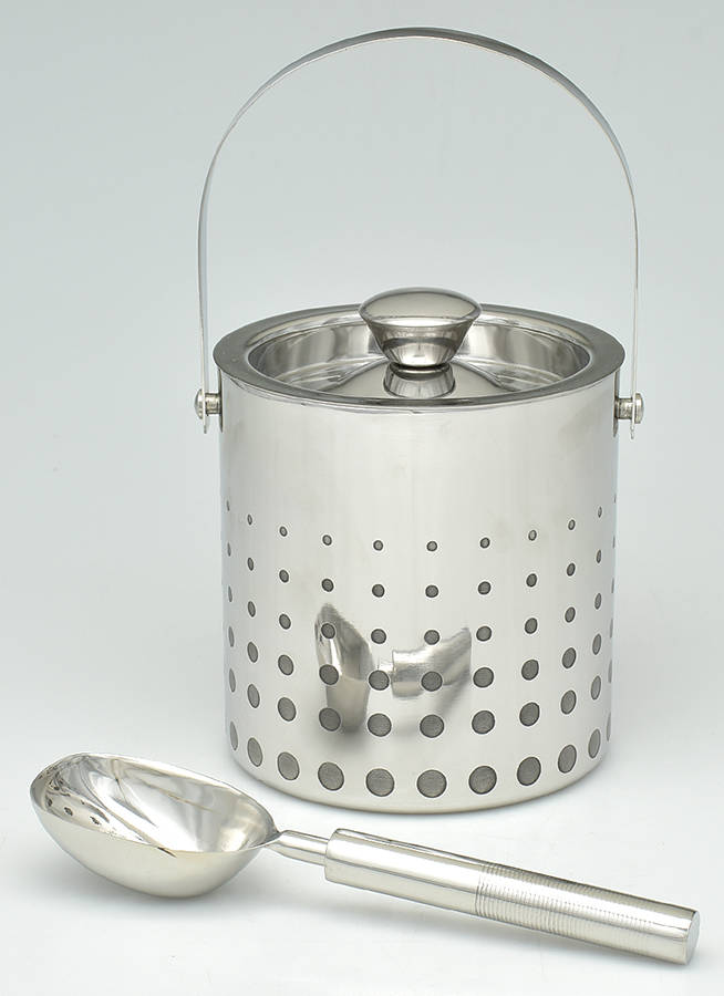 Cheers Metal Ice Bucket & Lid with Scoop by Mikasa-1