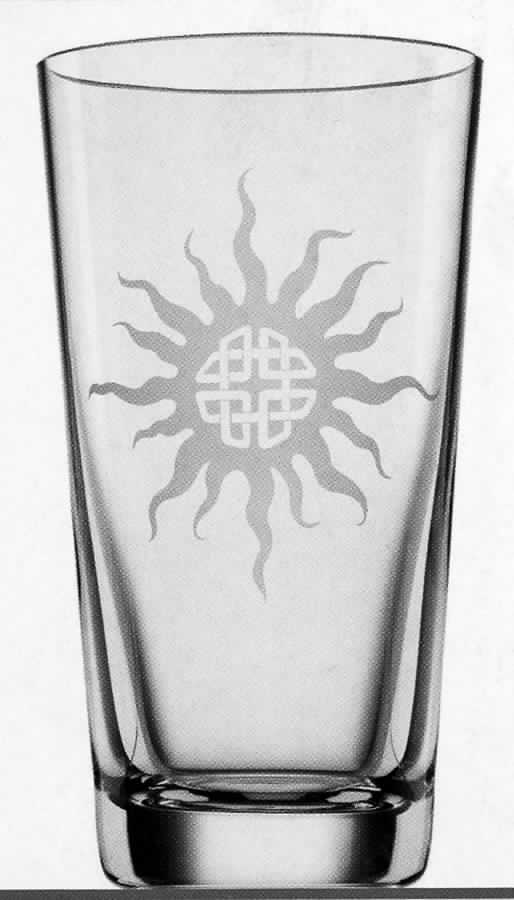Tattoo White Tribal Sun Flat Tumbler by Marc Aurel-1