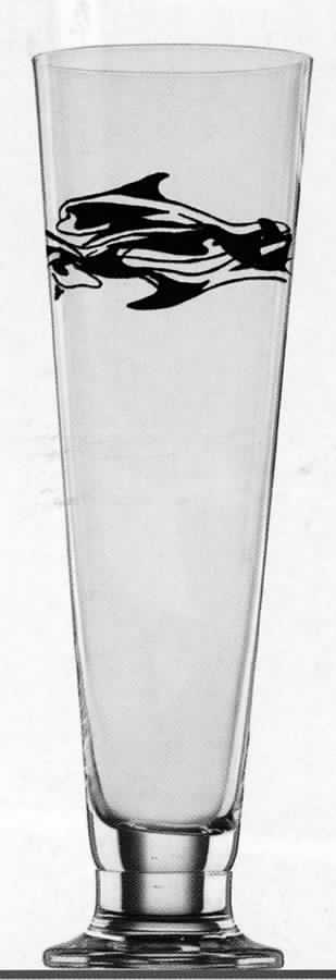 Tattoo Black Dolphins Pilsner Glass by Marc Aurel-1