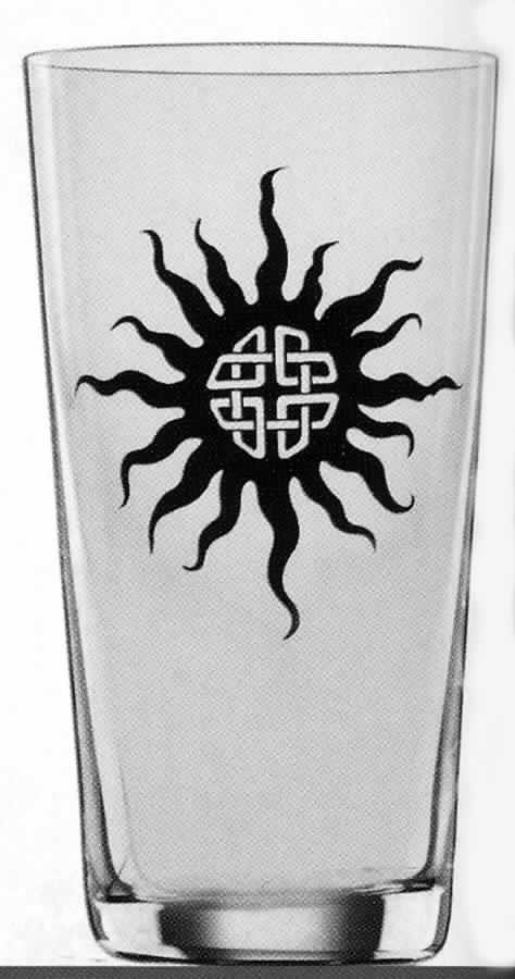 Tattoo Black Tribal Sun Flat Tumbler by Marc Aurel-1