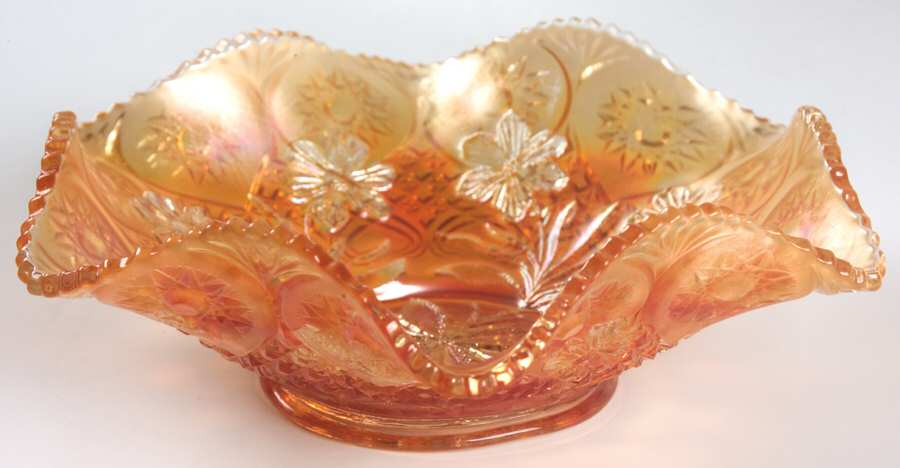 Primrose Marigold Carnival 9" Round Crimped Bowl by Millersburg-1