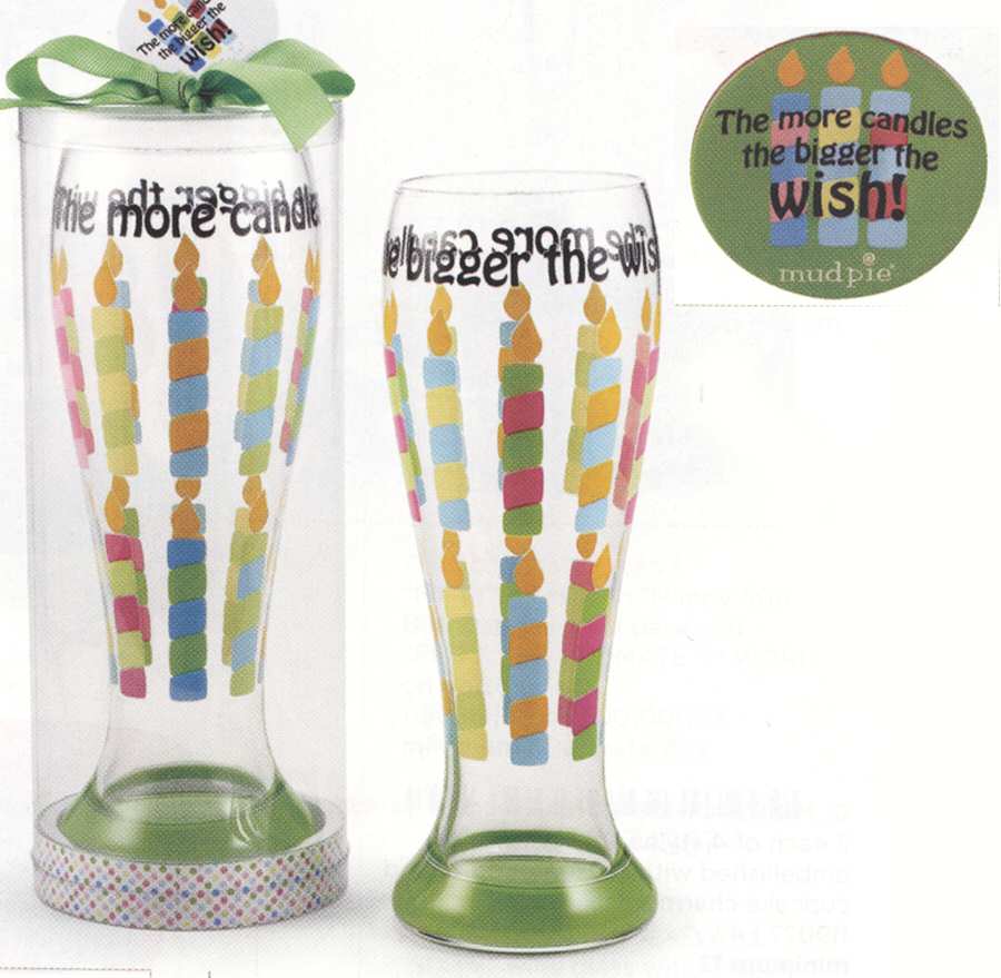 Happy Birthday Pilsner Glass by Mud Pie-1