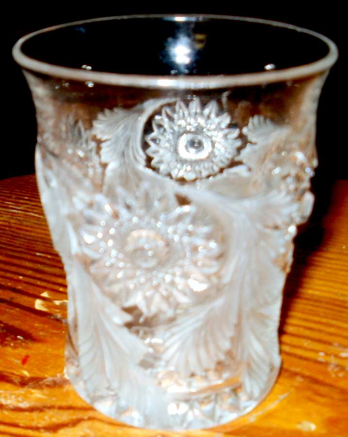 Hobstar & Feather (Frosted) Flat Tumbler by Millersburg-1