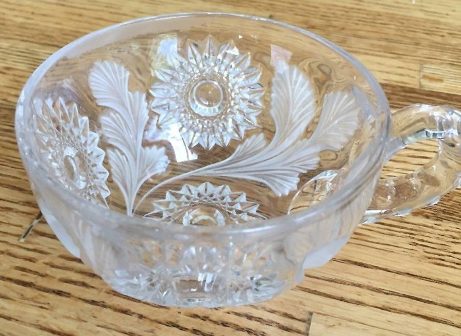 Hobstar & Feather (Frosted) Punch Cup by Millersburg-1