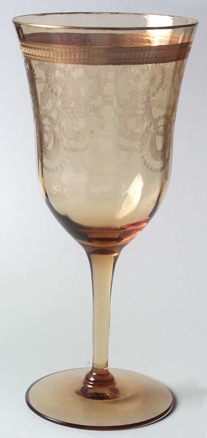 Necklace Amber (Gold) Water Goblet by Morgantown-1