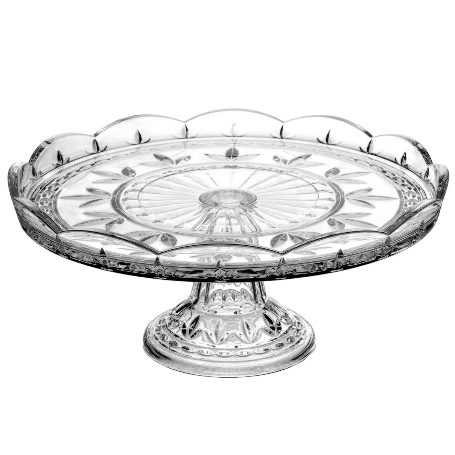 Dresden 12" Diameter Cake Stand/Pedestal by Macryl Crystal-1