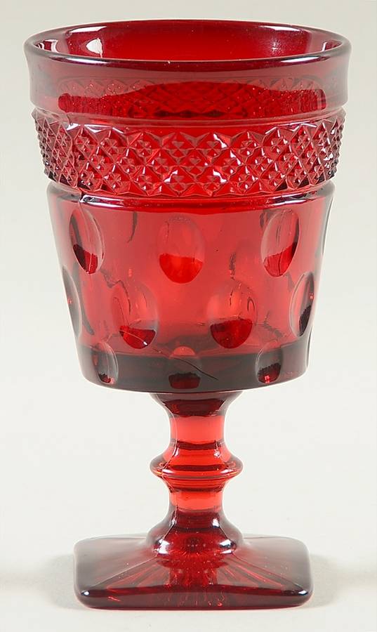Opal Ruby Water Goblet by McKee-1