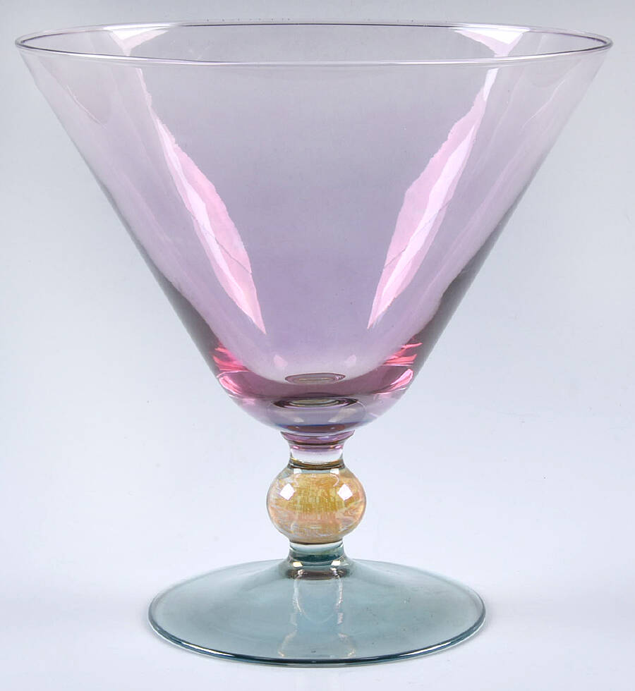 Rainbow Lavender-Green Round Compote (Height X Width) by Mila Intl-1
