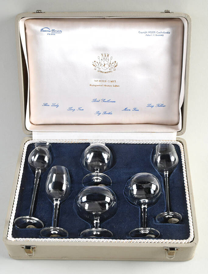 Moser Club's Physiognomical Snifters 6 piece miniature snifter set in case by Moser-1