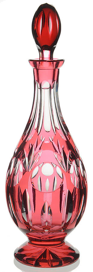 Bamberg (Curved in Bowl Shape) Ruby Cordial Decanter & Stopper by Nachtmann-1