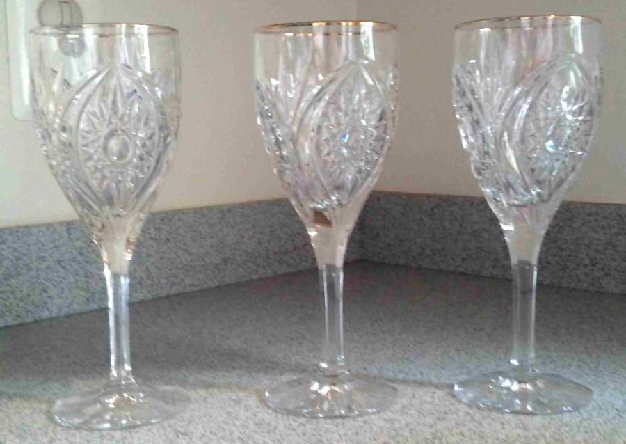Astra (Gold Trim) Water Goblet by Nachtmann-1