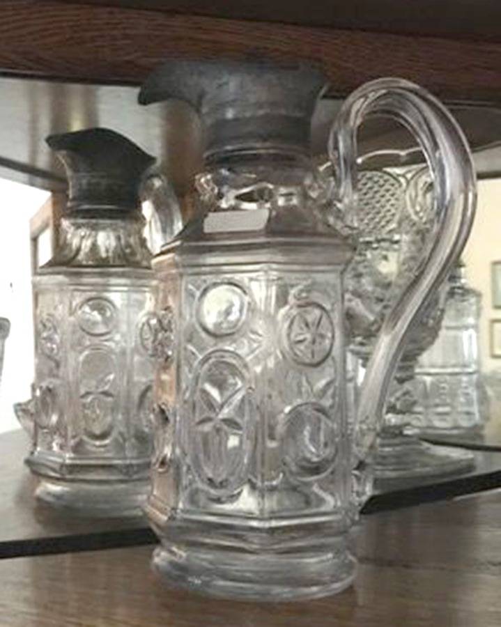 Star and Thumbprint Molasses Can by New England Glass Co-1