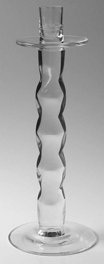 River 11" Tall Single Light Candlestick by Orrefors-1