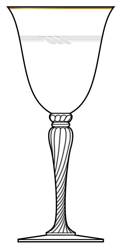 Hospitality (No Go Bnd, Gold Trim) Water Goblet by Oscar de la Renta-1