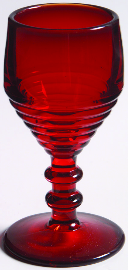 Penny Line Ruby Wine Glass by Paden City-1