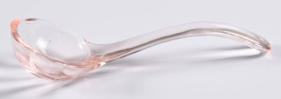 Peacock and Wild Rose Pink Mayonnaise Ladle by Paden City-1
