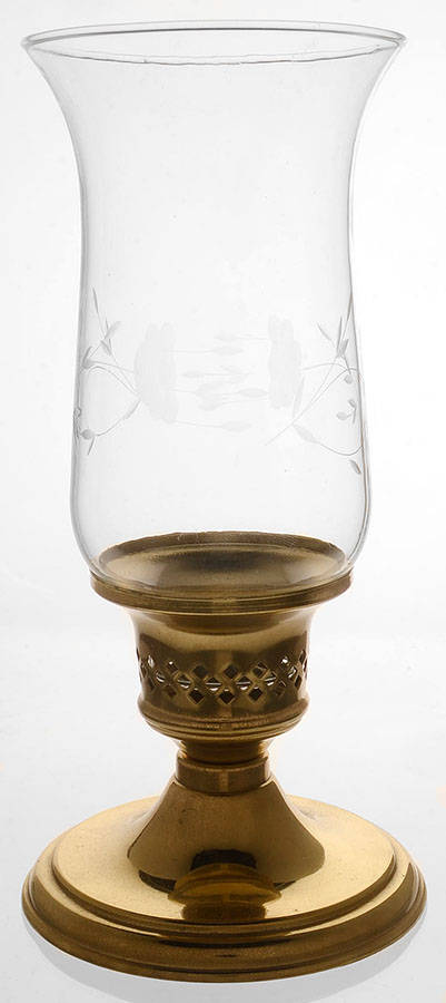 Heritage Hurricane Lamp & Brass Base by Princess House-1