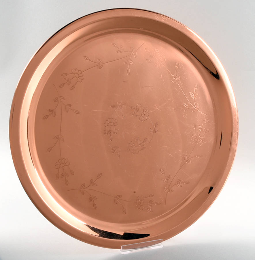 Heritage Round Copper Tray by Princess House-1