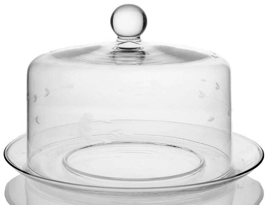 Heritage Cake Plate with Glass Dome by Princess House-1