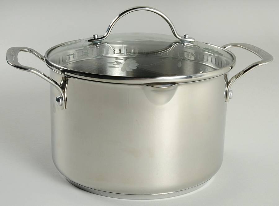 Heritage 4 Qt Stainless Straining Casserole & Glass Lid by Princess House-1