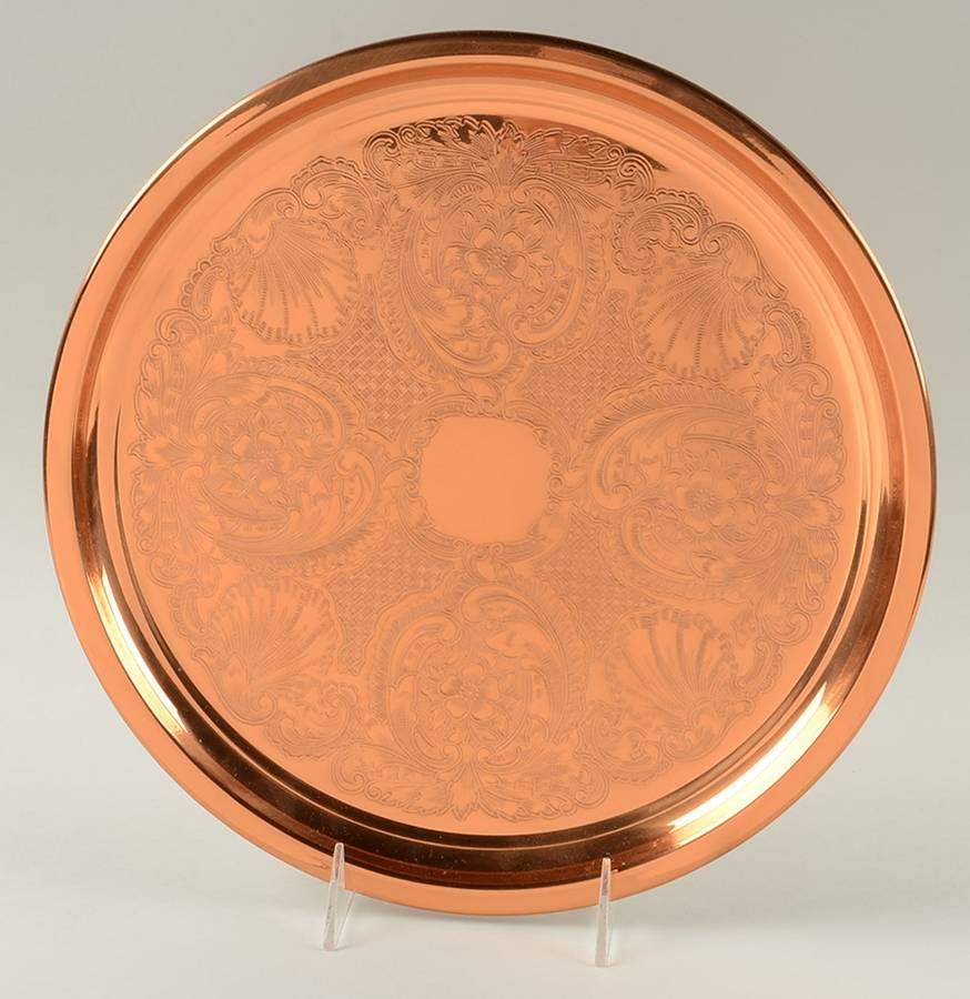 Heritage Round Copper Tray by Princess House-1