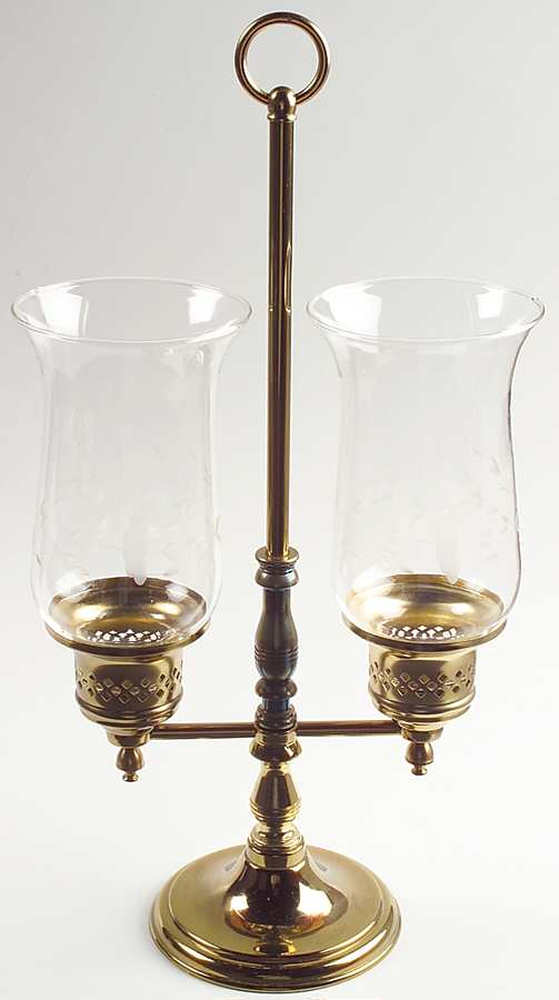 Heritage Brass Candelabra with 2 Globes by Princess House-1