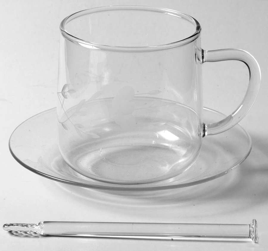 Heritage Mug and Saucer Set-Tea W/Stirrer by Princess House-1