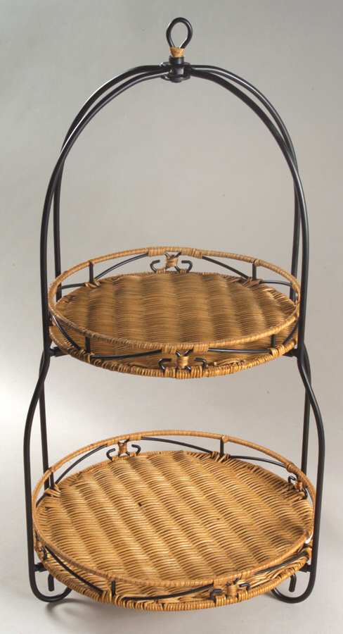 Heritage 2 Tier Buffet Server, Small Metal Shelf by Princess House-1