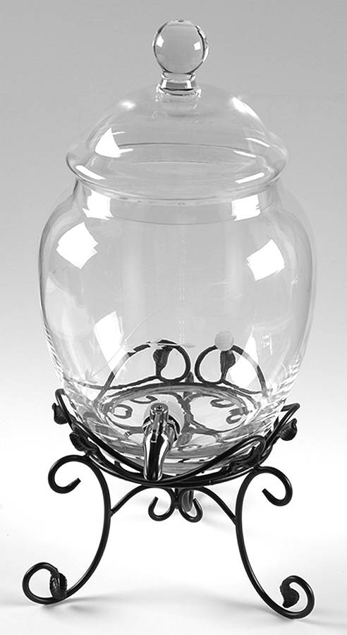 Heritage Beverage Dispenser & Lid w/Metal Base by Princess House-1