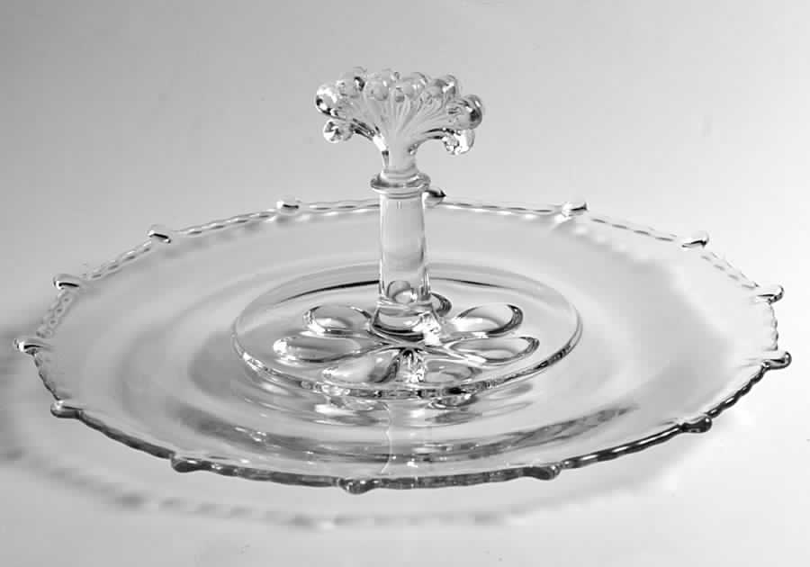 Vermilion Clear Center Handle Tray by Paden City-1