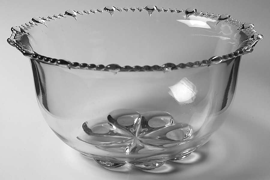 Vermilion Clear Punch Bowl by Paden City-1