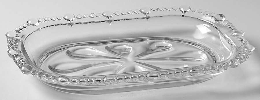 Vermilion Clear 8" Oblong Relish by Paden City-1