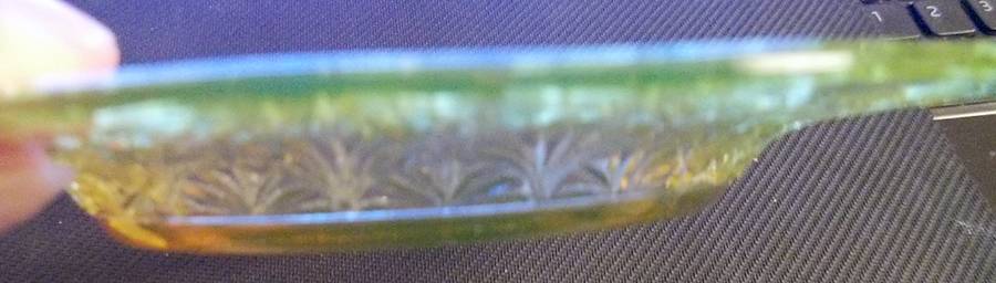 Turkey Tracks Vaseline 7" Salad Plate by Pukeberg Glass-1