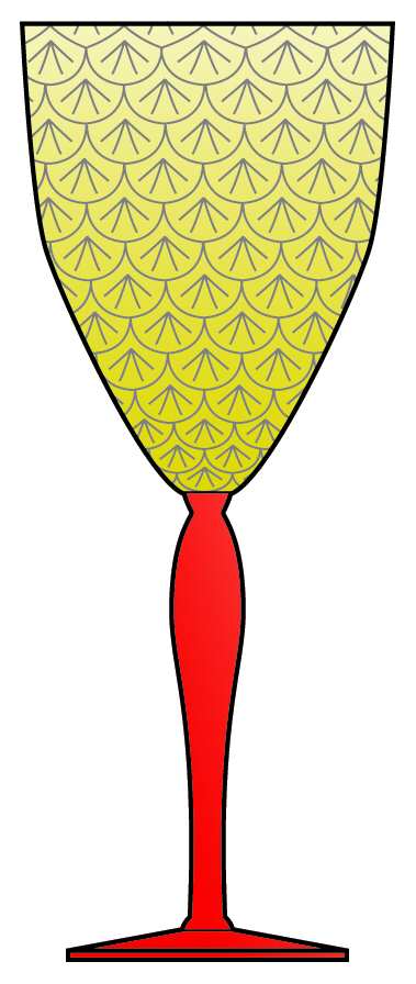 Turkey Tracks Vaseline Red Water Goblet by Pukeberg Glass-1