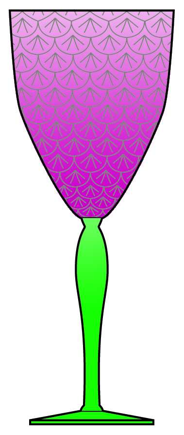 Turkey Tracks Cranberry (Green Stem) Water Goblet by Pukeberg Glass-1