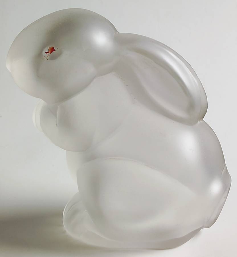 Animals & Figurines "Alfie" Bunny Cotton Dispenser with Ears Down by Paden City-1