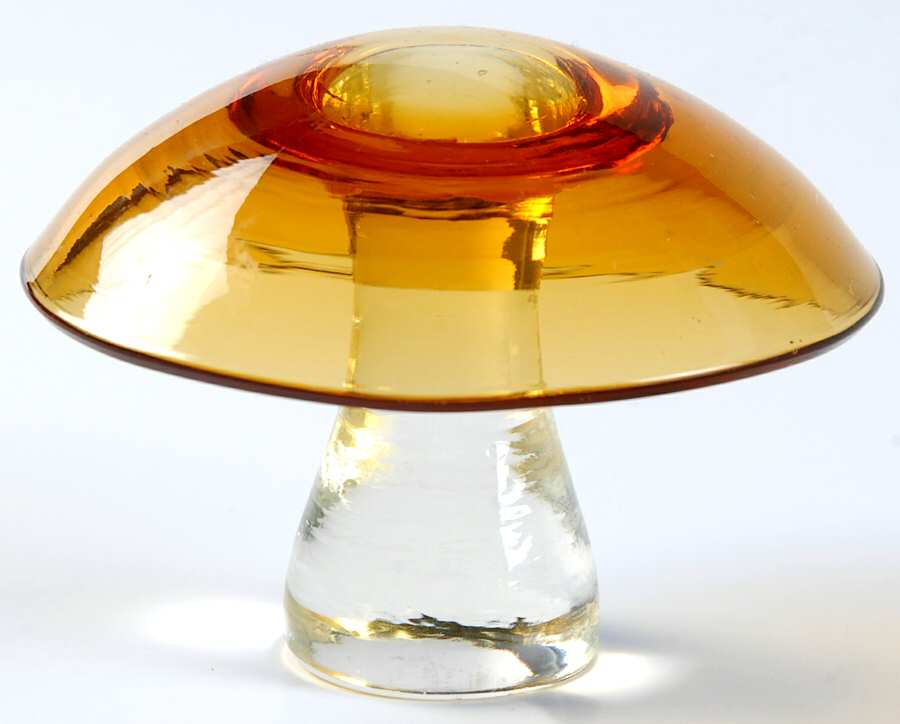 Pilgrim Glass Animals #170 3" Mushroom Paperweight by Pilgrim Glass-1