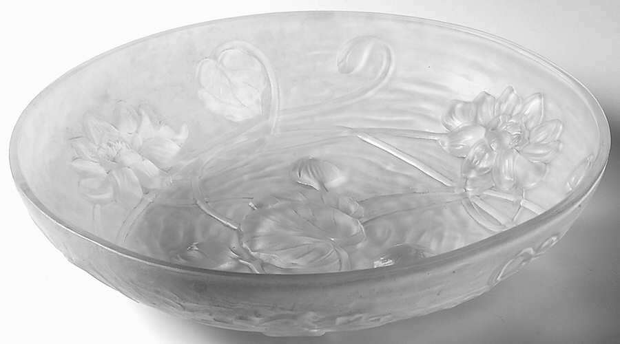 Lily White 14" Round Bowl by Phoenix Glass-1