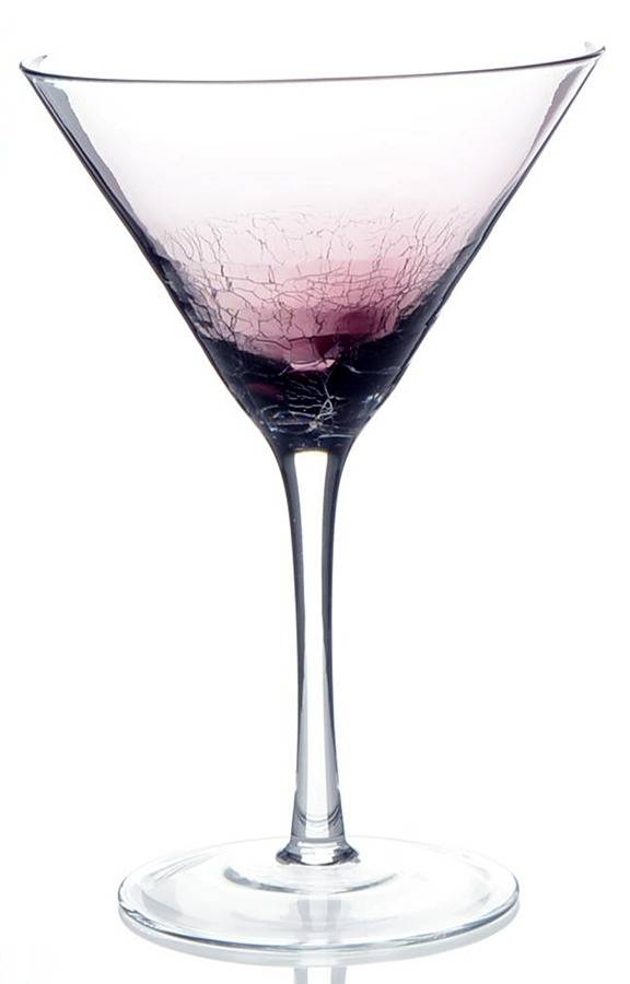 Purple Crackle Martini Glass by Pier 1-1