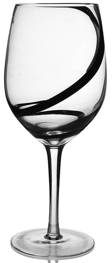 Spiral Line Black Water Goblet by Pier 1-1