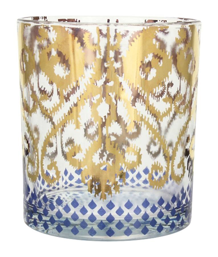 Gold Ikat Cocktail Tumbler by Patina Vie Crystal-1