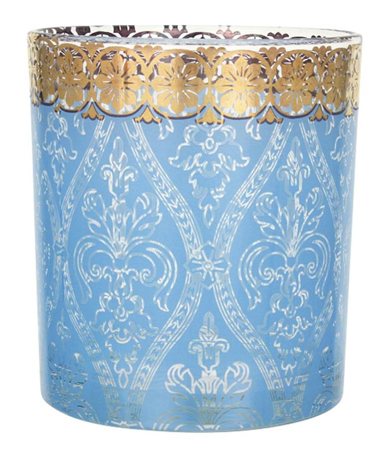 Turquoise Gem Cocktail Tumbler by Patina Vie Crystal-1