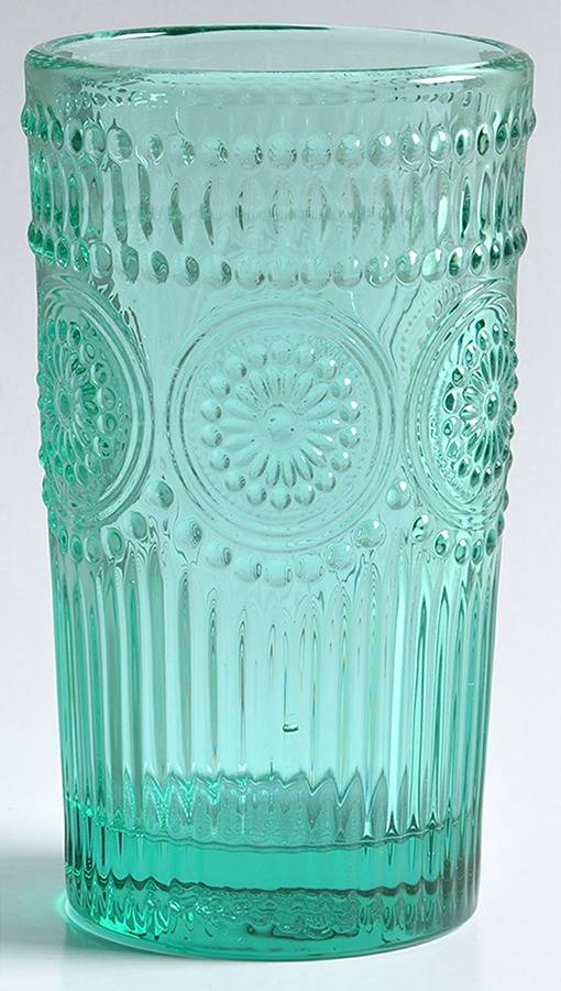 Adeline-Turquoise 16 Oz Flat Tumbler by Pioneer Woman Glass-1