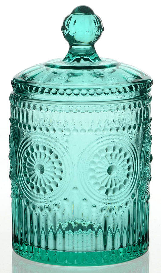 Adeline-Turquoise Small Canister & Lid by Pioneer Woman Glass-1