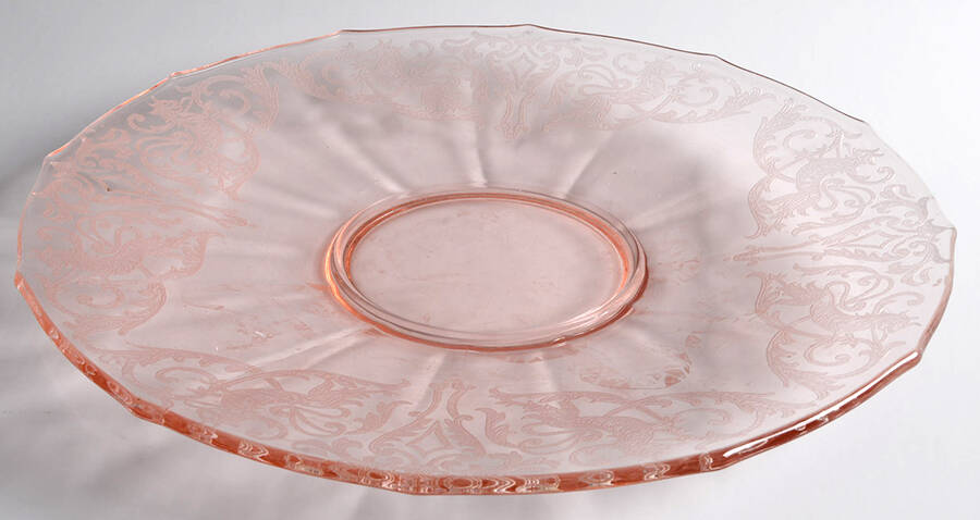 Leeuwen Pink Cheese & Cracker Plate by Paden City-1