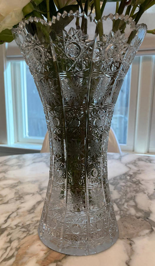 Queen Lace (Round Bowl Shape) 12" Flower Vase by Queen Lace-1