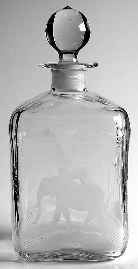 Kenyan-African Square Decanter & Stopper by Queen Lace-1