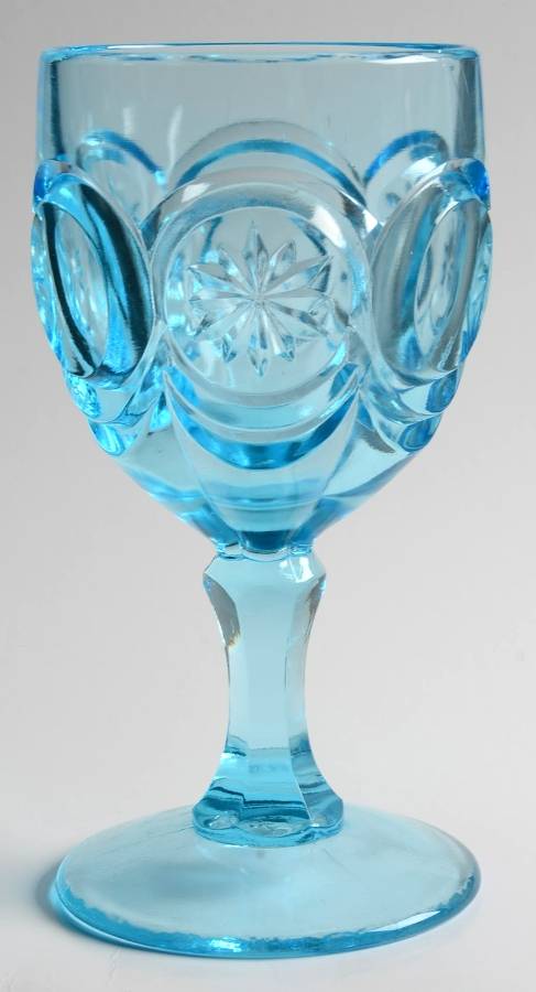 Knobby Bull's Eye Blue Water Goblet by Red Cliff-1