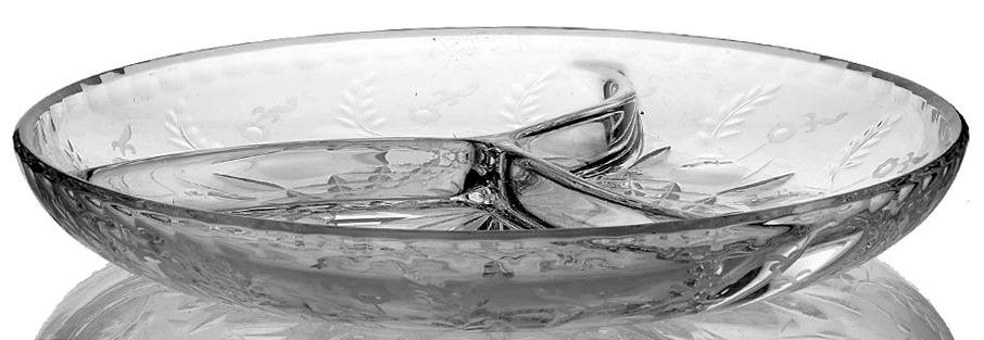Gallia 9" 3 Part Round Relish by Rogaska-1