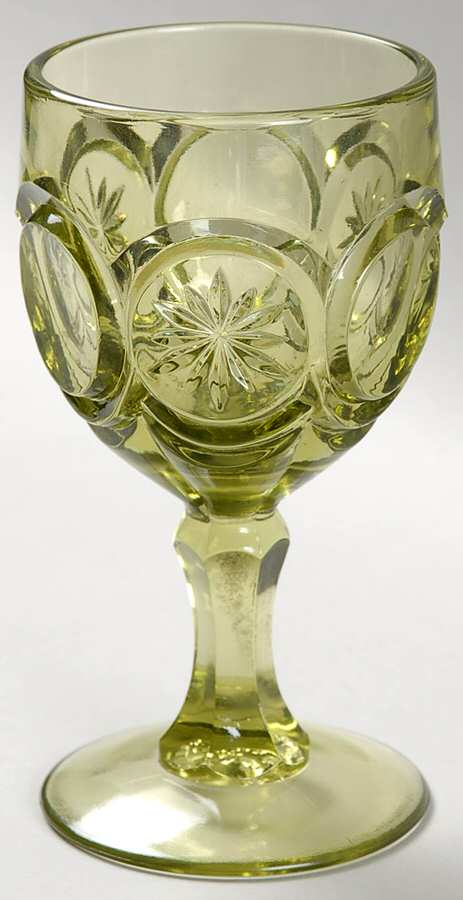 Knobby Bull's Eye Green Wine Glass by Red Cliff-1